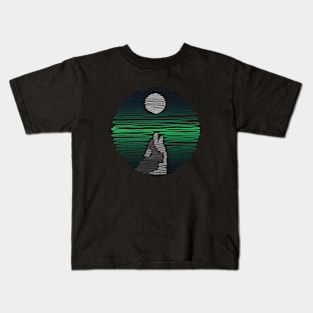 Wolf in the Moonlight Kids T-Shirt